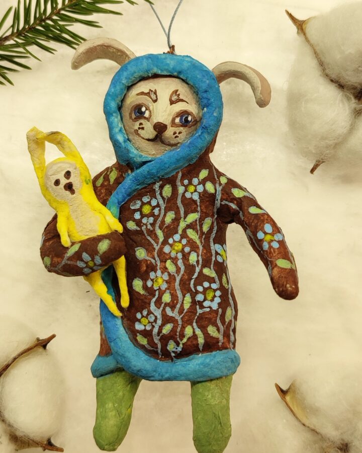Woodland Bunny and Friend Ornament