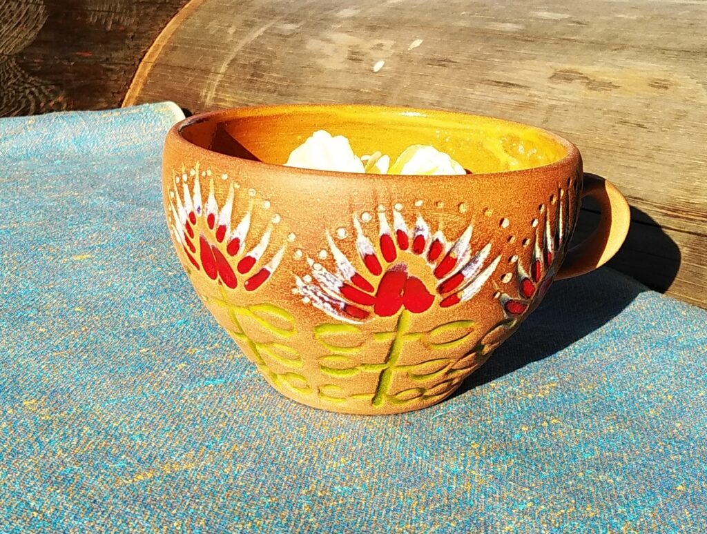 Rustic Floral Delight Ceramic Mug