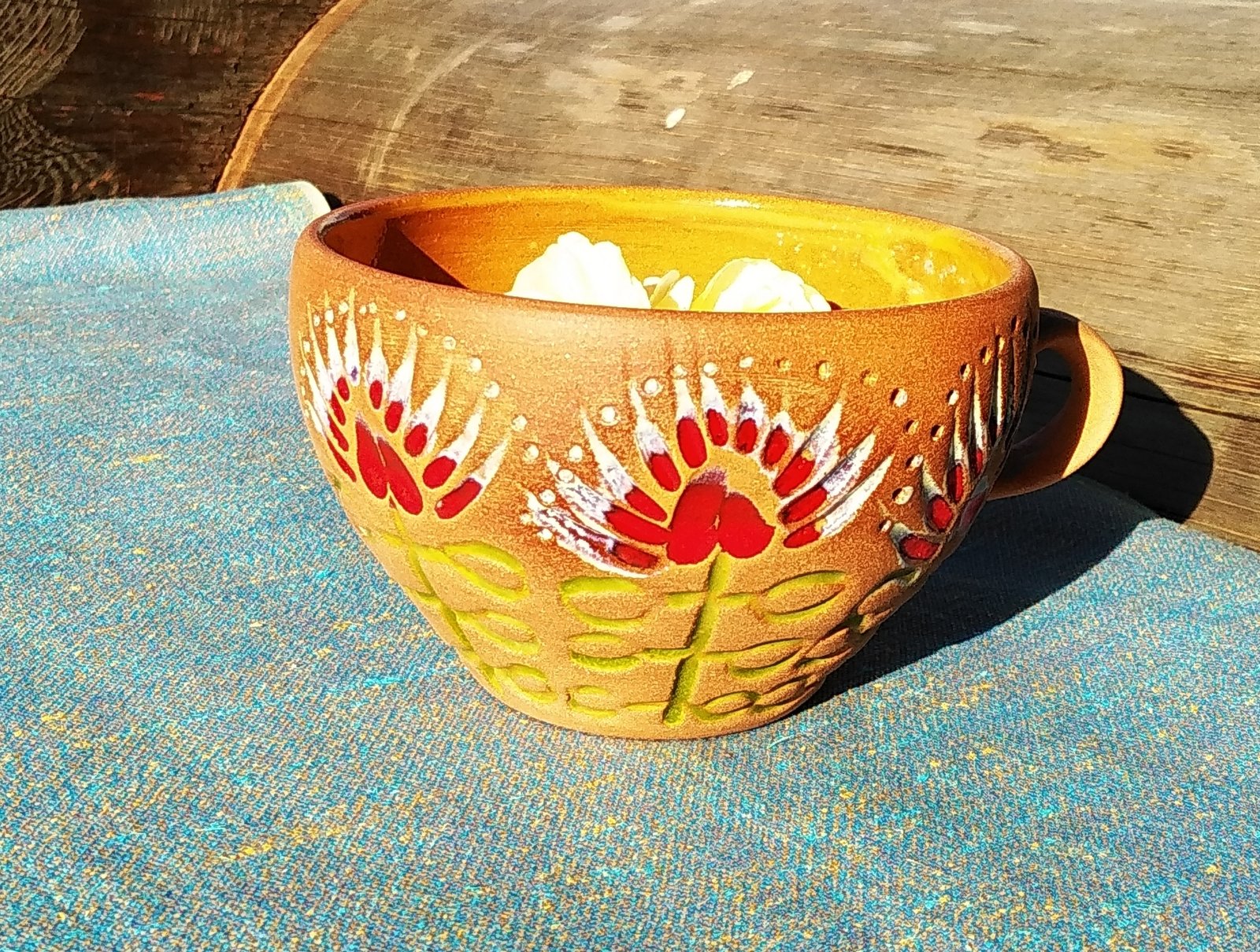 Rustic Floral Delight Ceramic Mug