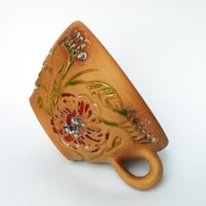 Artisan Floral Terracotta Mug
