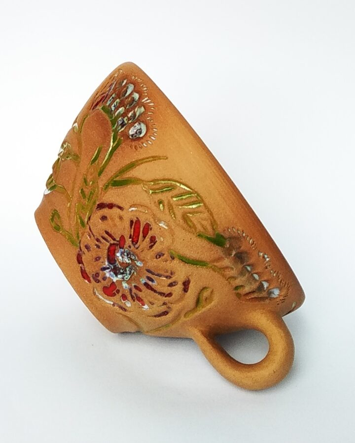Artisan Floral Terracotta Mug