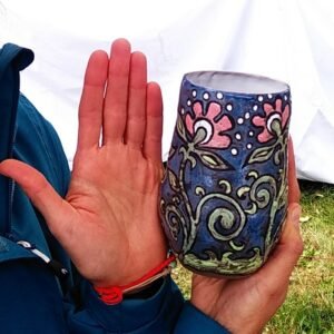 Midnight Meadow Hand-Painted Tumbler