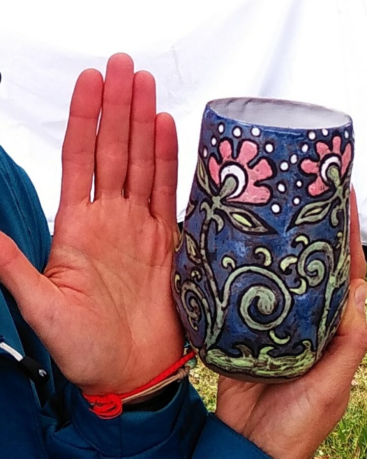Midnight Meadow Hand-Painted Tumbler
