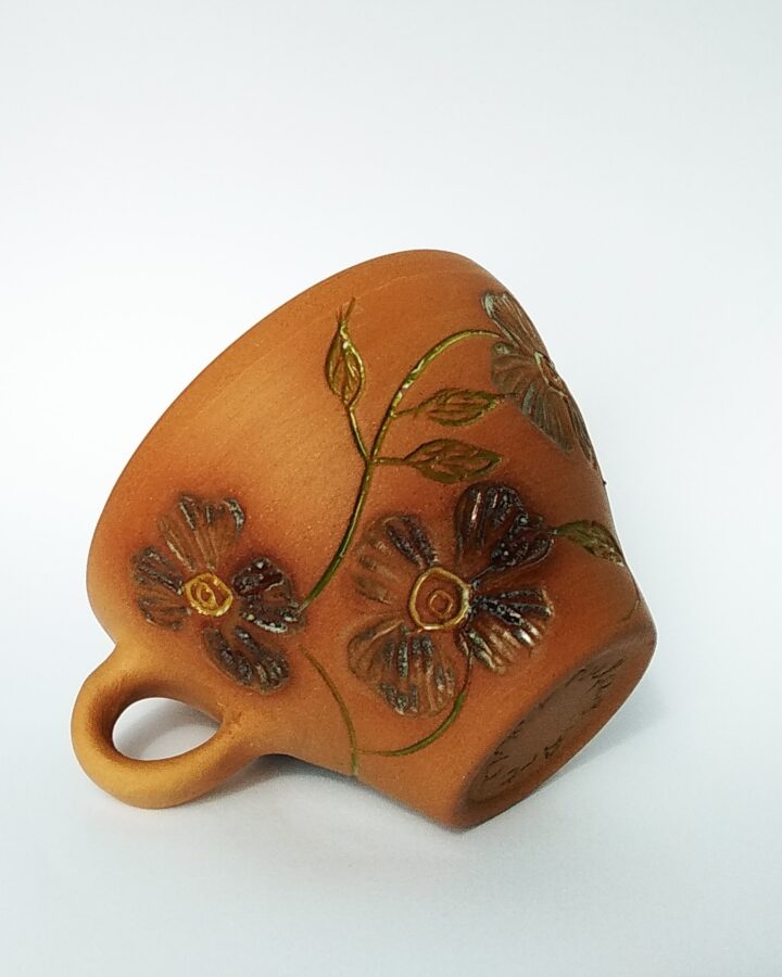 Artisan Terracotta Blossom Mug