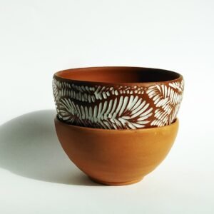 Earthen Fern Carved Bowl