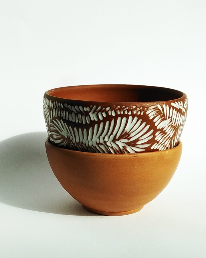 Earthen Fern Carved Bowl
