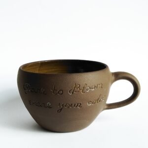Dare to Bloom Rustic Clay Mug