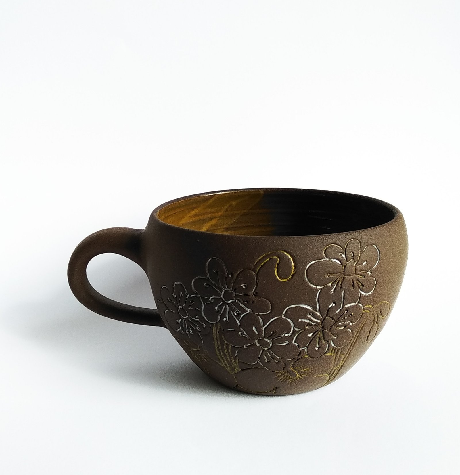 Dare to Bloom Rustic Clay Mug - Image 2