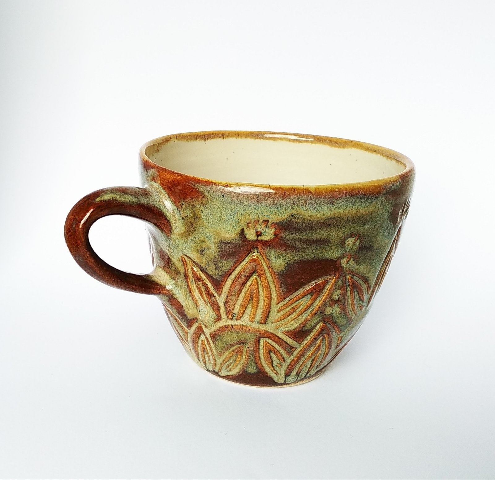 Dare to Bloom Rustic Clay Mug - Image 3