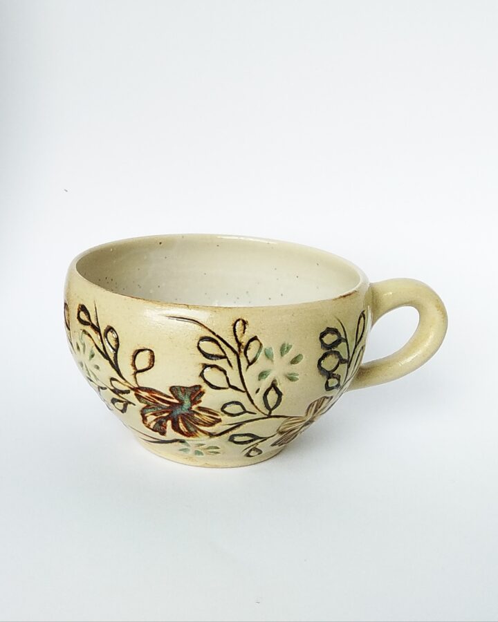 Earthy Bloom Hand-painted Mug