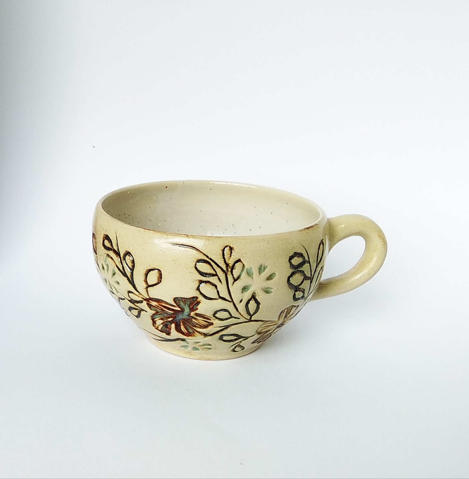 Earthy Bloom Hand-painted Mug