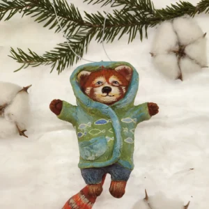 Red Panda Adventurer Ceramic Ornament