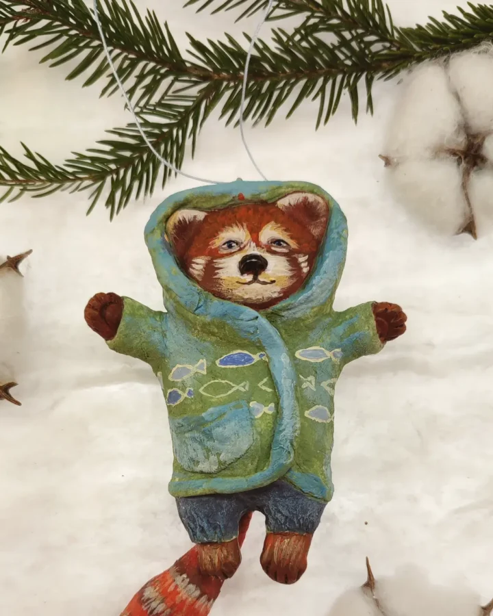 Red Panda Adventurer Ceramic Ornament