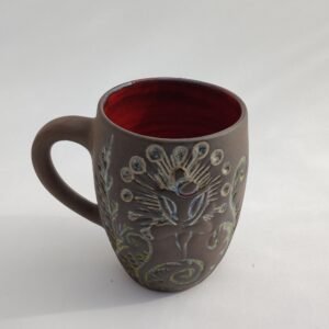 Crimson Bloom Folk Art Mug