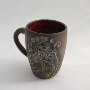 Crimson Bloom Engraved Mug