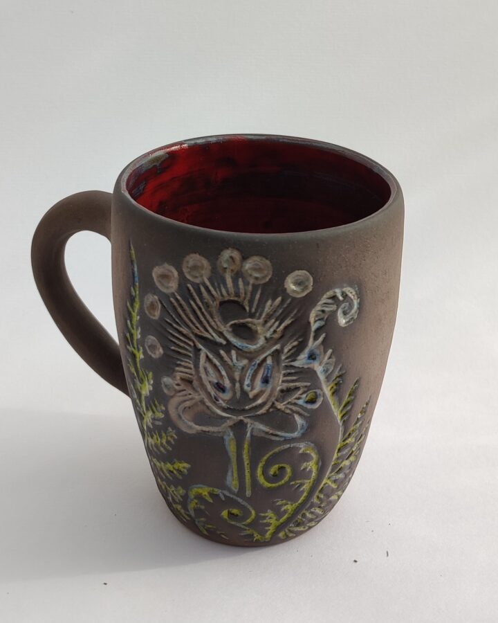 Crimson Bloom Engraved Mug