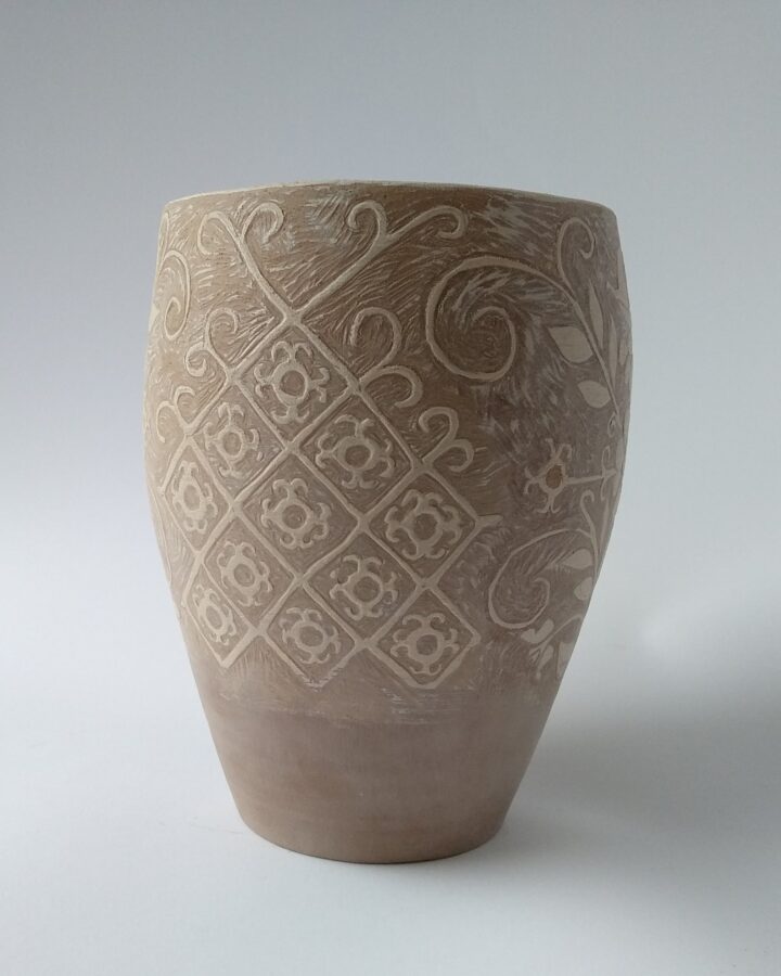 Earthen Scrollwork Vase