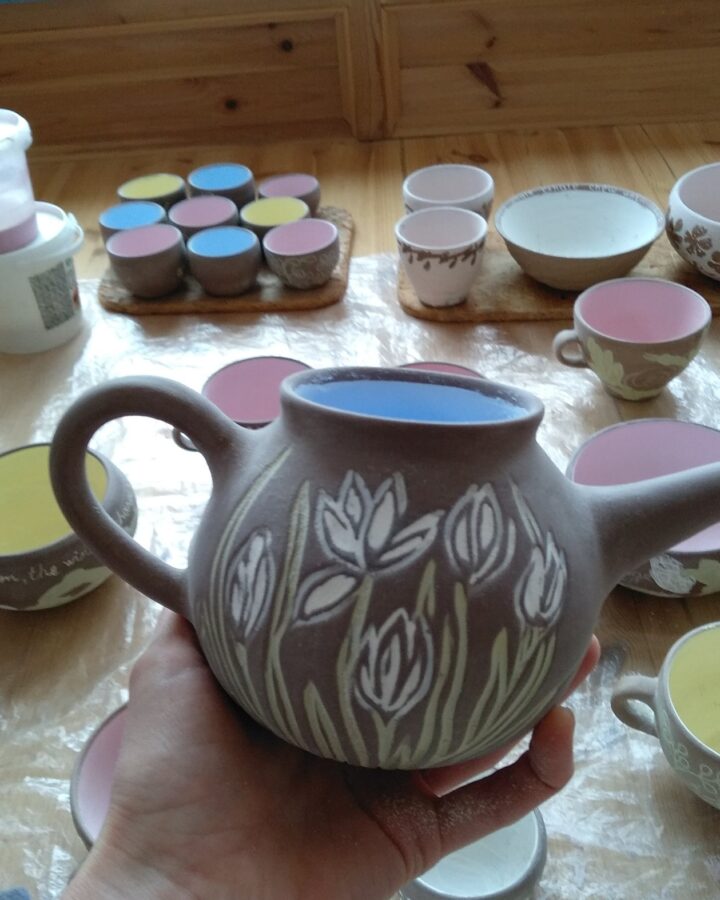 Spring Morning Hand-Painted Teapot