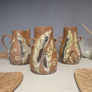 Whispering Feathers Earthen Vase