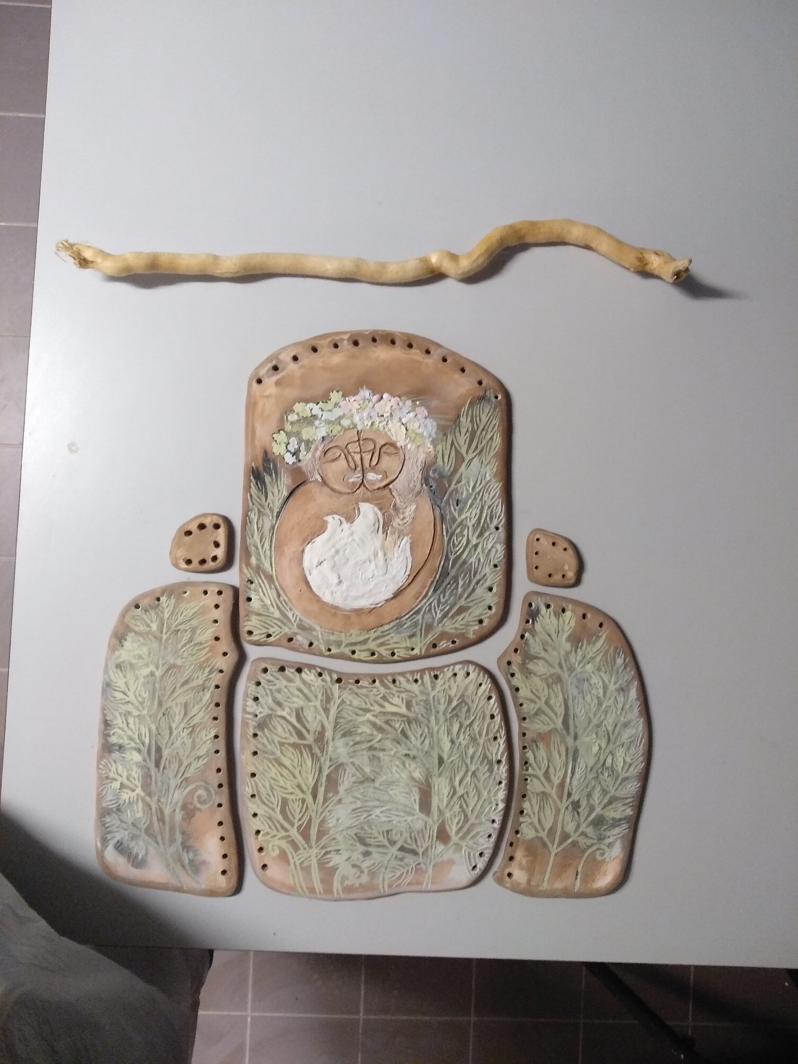 Nature's Embrace Ceramic Wall Hanging