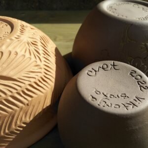 Artisan Terracotta Leaf Carved Bowl