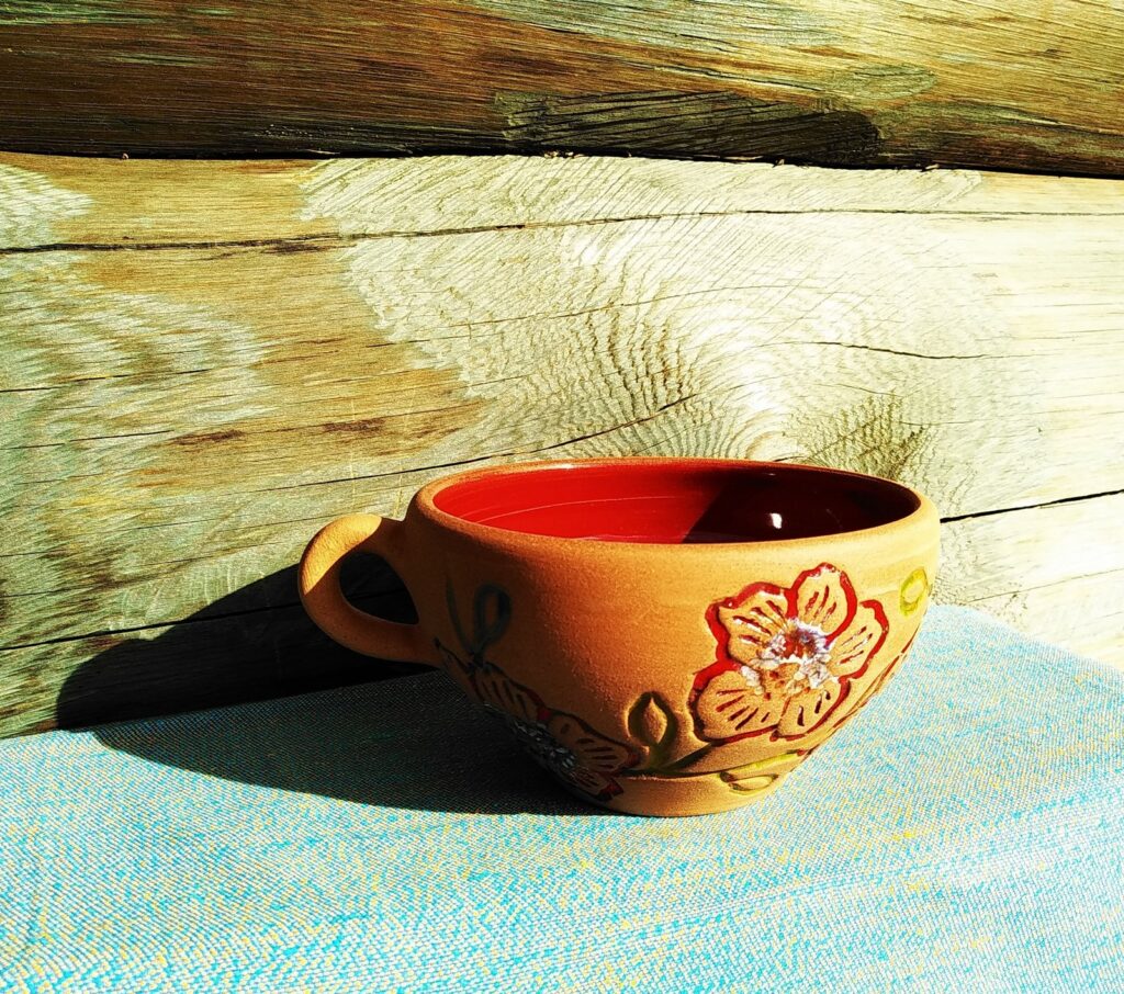 Rustic Floral Terracotta Mug