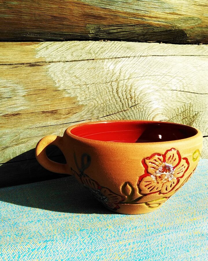 Rustic Floral Terracotta Mug