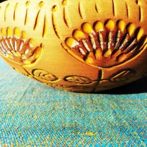 Sunny Bloom Terracotta Bowl