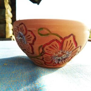 Earthen Bloom Carved Bowl