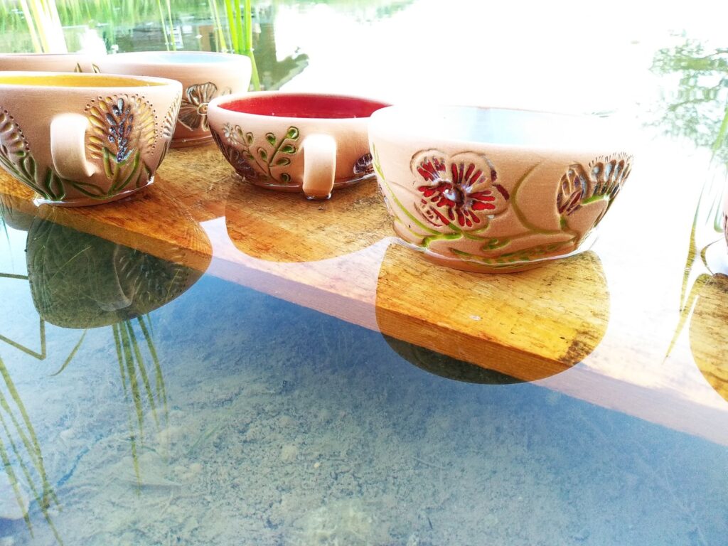 Poppy Blossom Handled Clay Mug