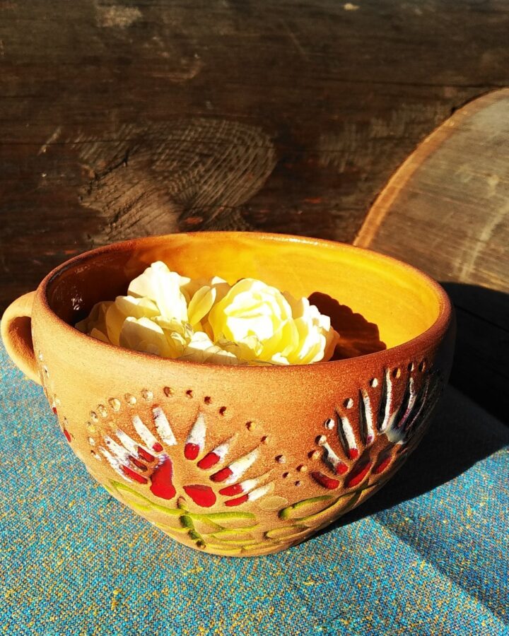 Sunrise Bloom Terracotta Mug