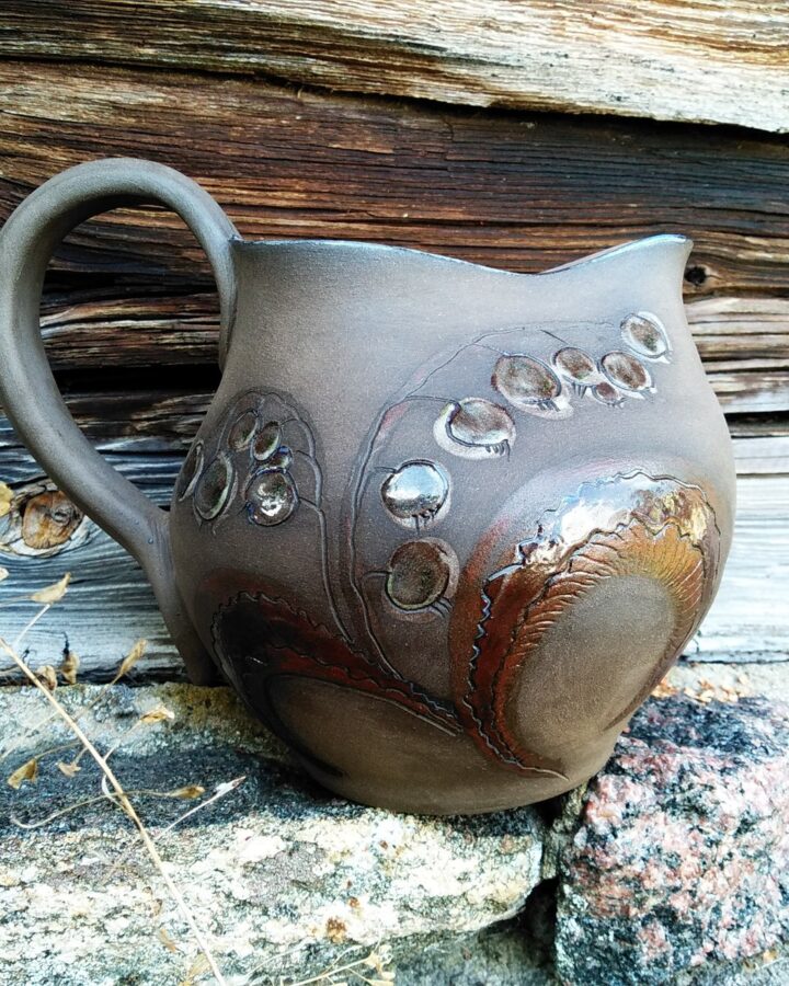 Woodland Embossed Ceramic Jug