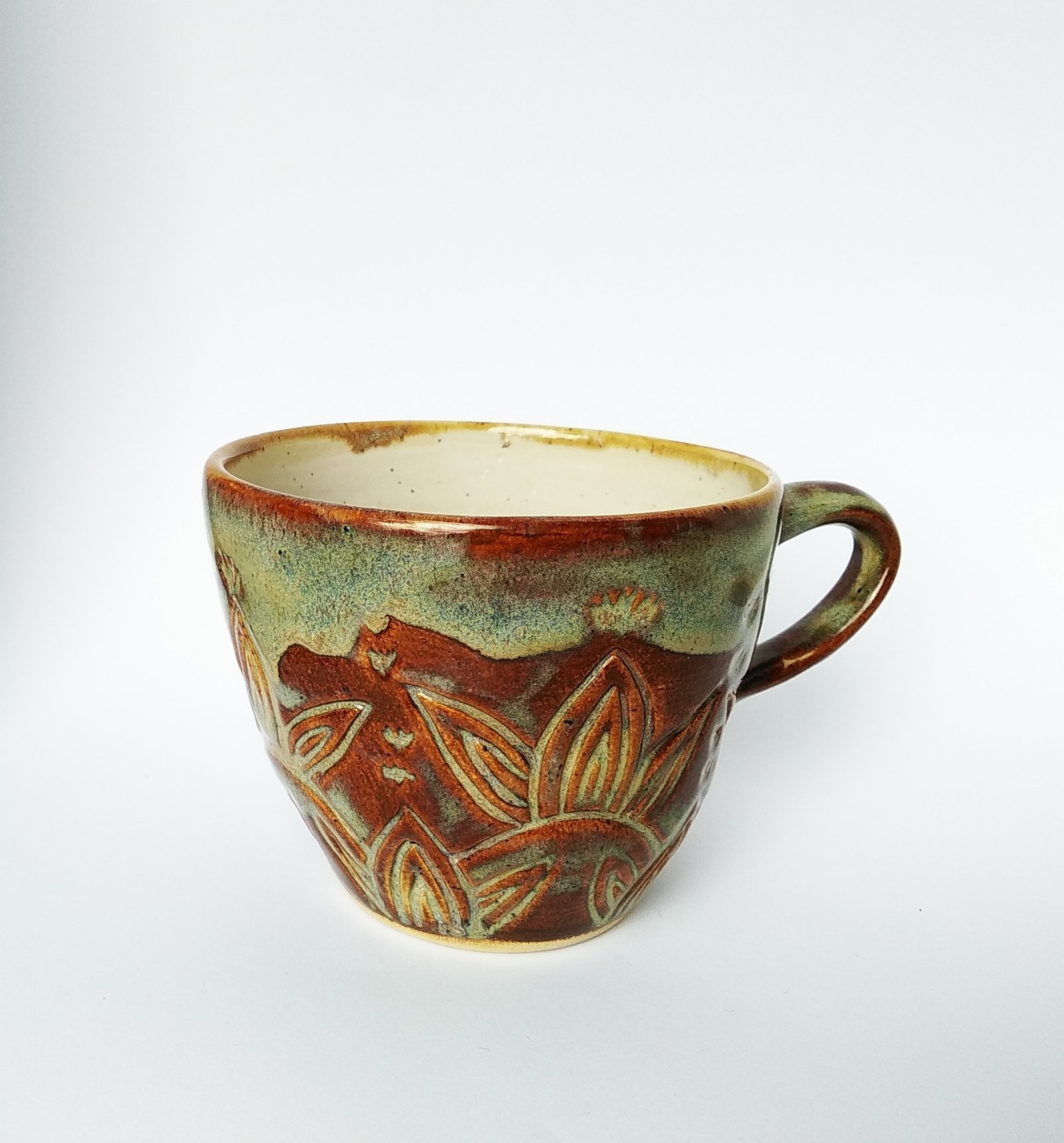 Dare to Bloom Rustic Clay Mug - Image 4