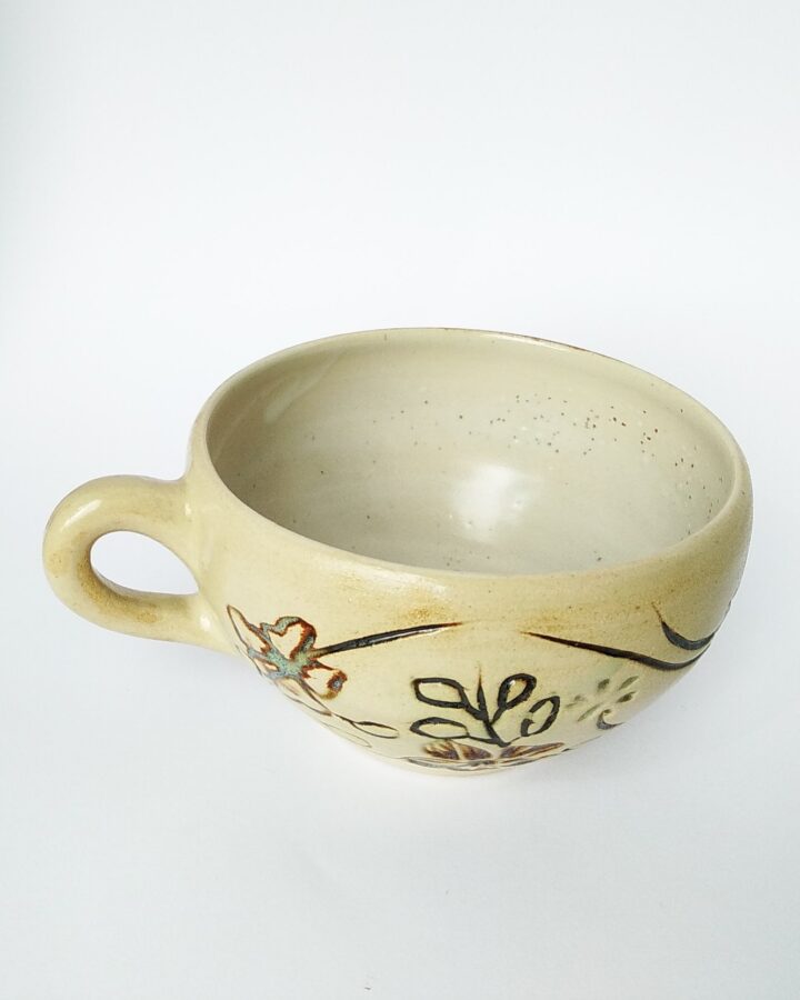 Earthen Blossom Handled Bowl