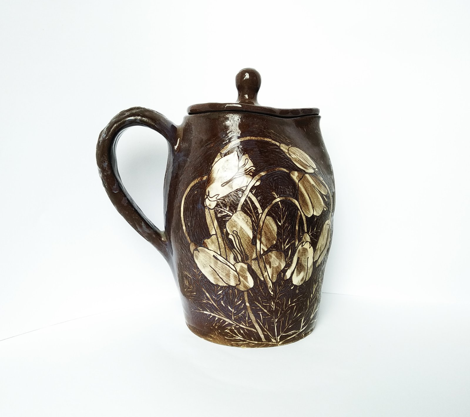 Earthen Bloom Lidded Jug