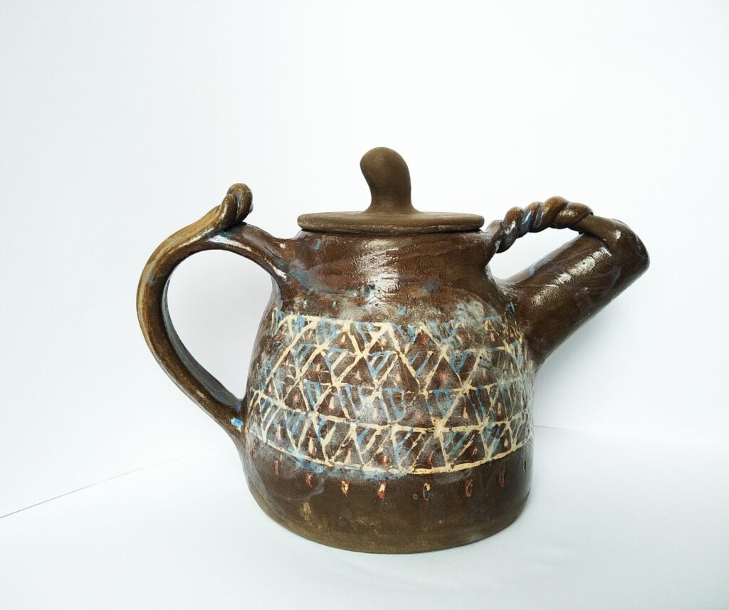 Earthen Weave Ceramic Teapot