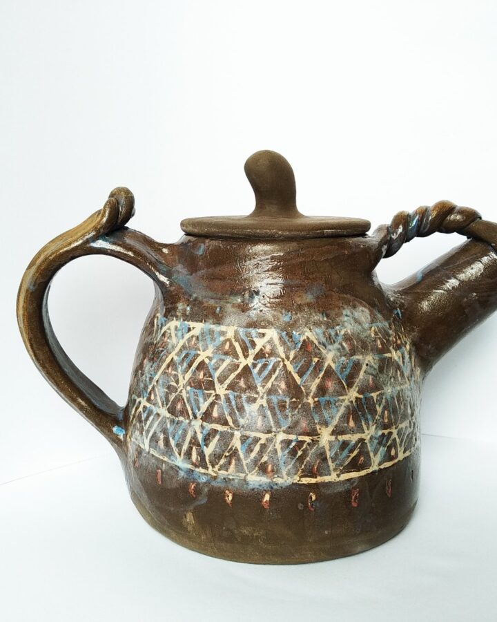 Earthen Weave Ceramic Teapot
