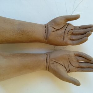 The Giving Hands Clay Sculpture Pair