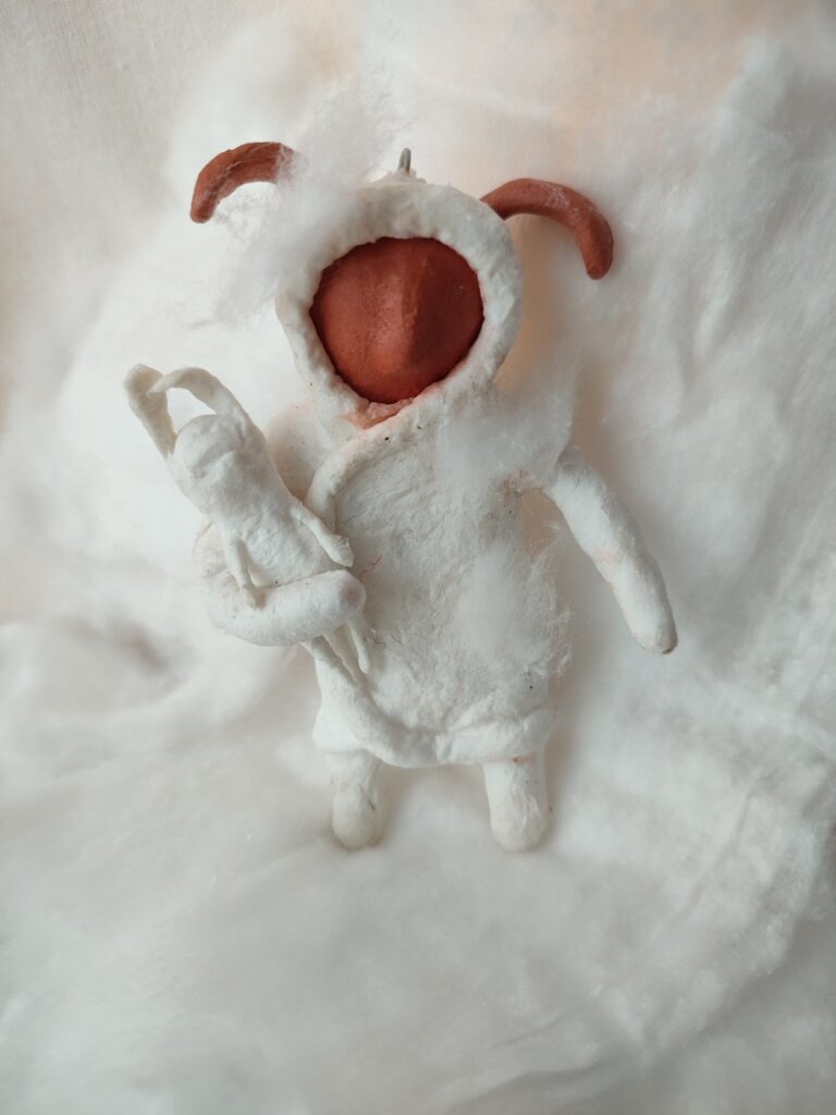 Winter Lamb's Embrace Ornament