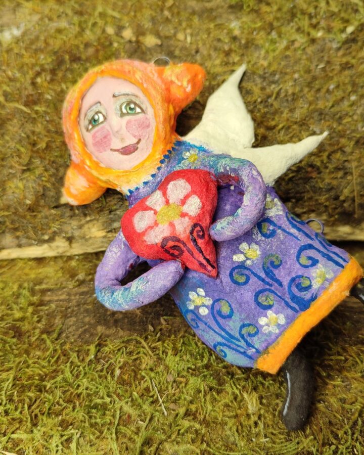 Whimsical Guardian Angel Ornament