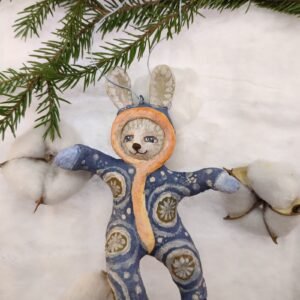 Whimsical Winter Bunny Ornament
