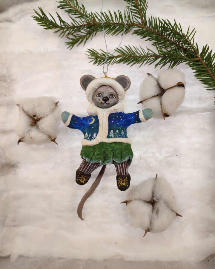 Cozy Winter Wonderland Mouse Ornament