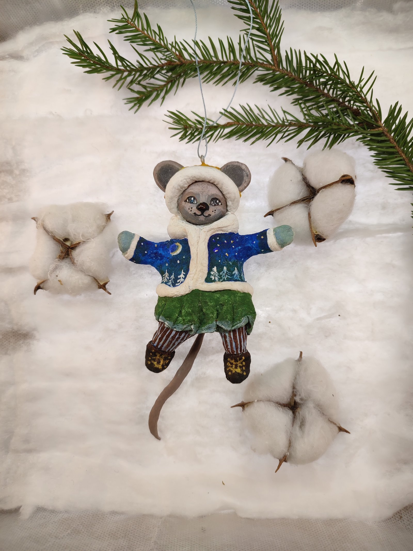 Cozy Winter Wonderland Mouse Ornament