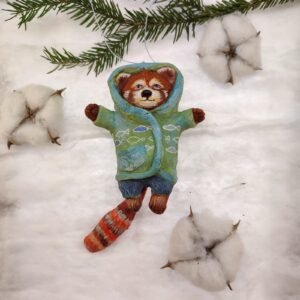 Cozy Red Panda Winter Ornament