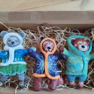 Winter Forest Animal Ornament Trio