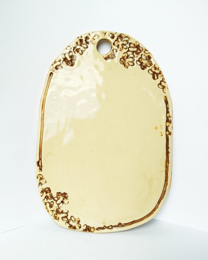 Artisan Cream Floral Serving Board