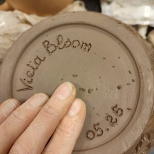 Vicia Bloom Carved Clay Planter