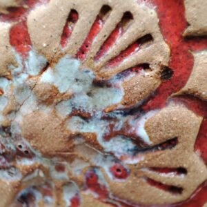 Crimson Bloom Textured Bowl