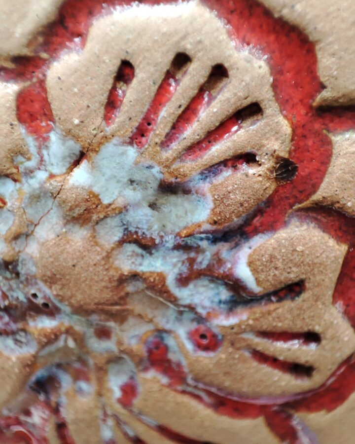Crimson Bloom Textured Bowl