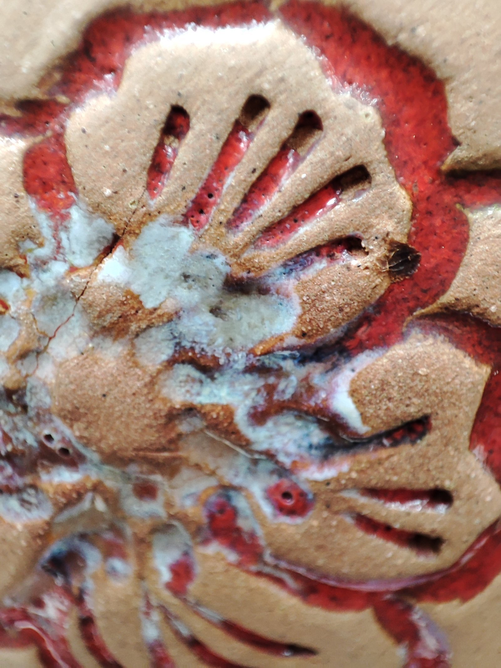 Crimson Bloom Textured Bowl